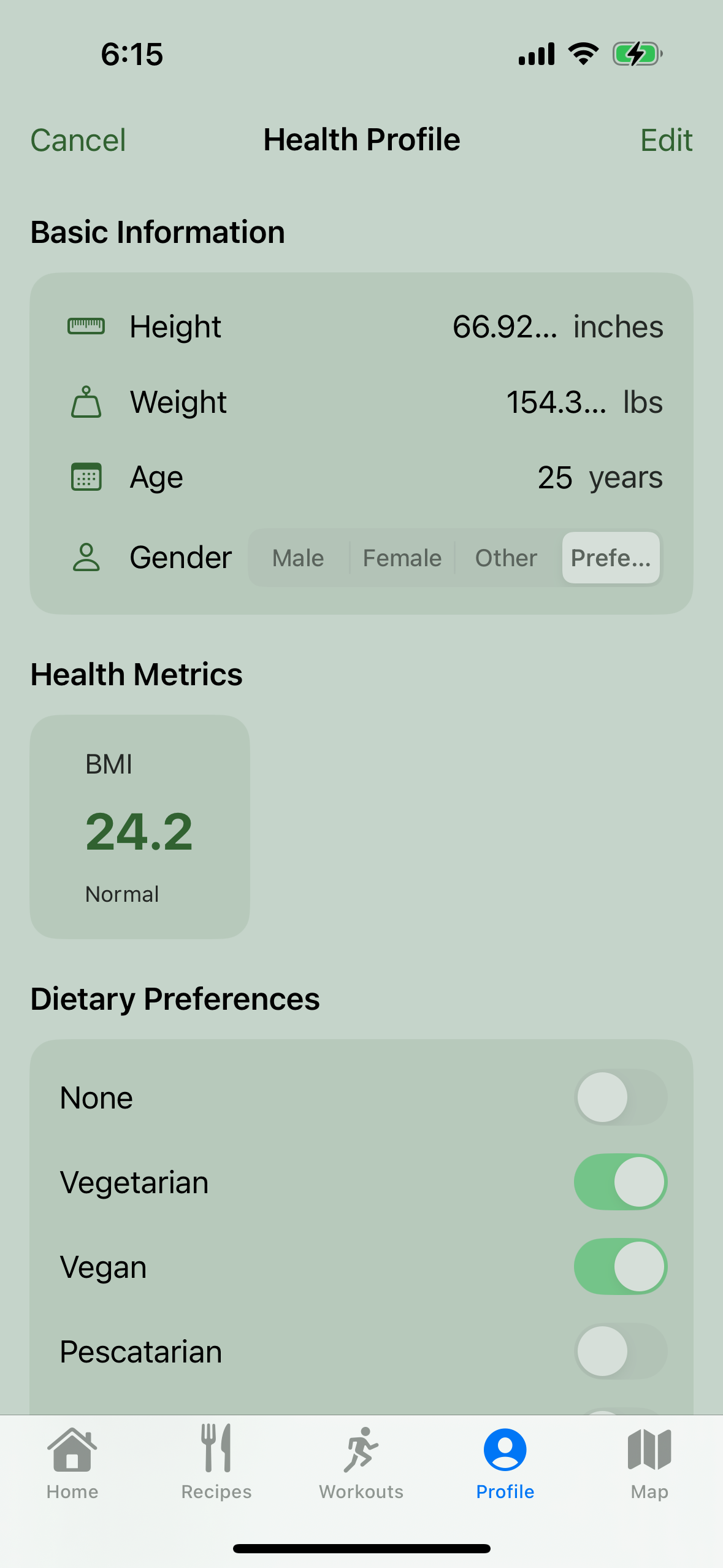NutriLens Home Screen